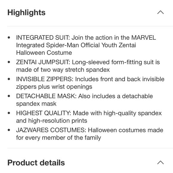 Spider-Man Kids Costume - Red and Black - Picture 7 of 9